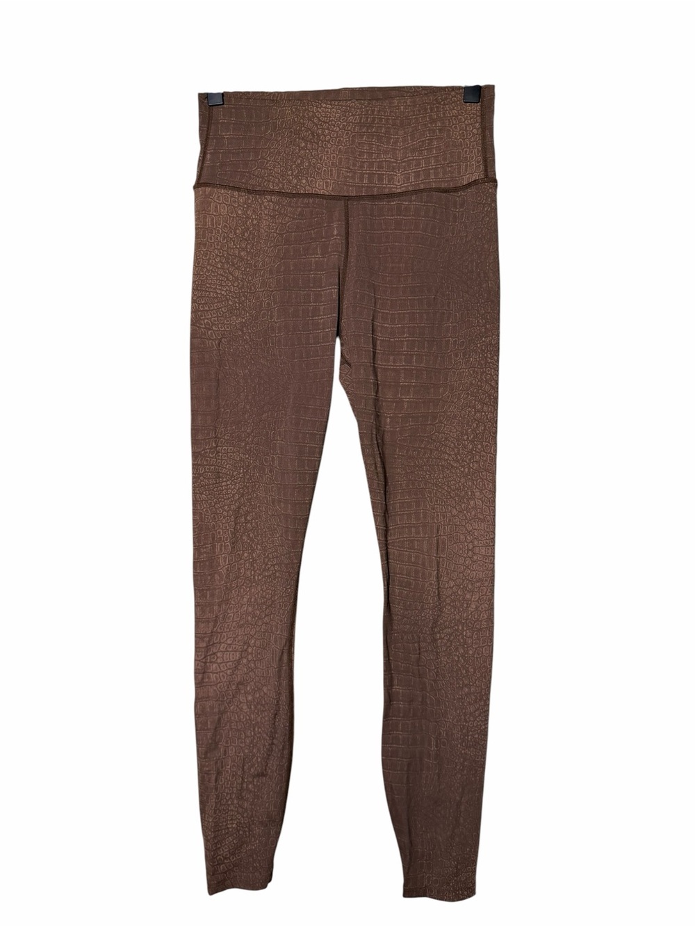 Varley Croc-Effect Brown High-Rise Leggings